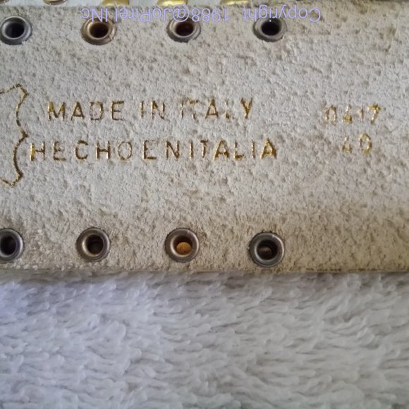 Vintage Gold & White Italia Mondi SunStar Face Embellishment Designer Belt main image 12